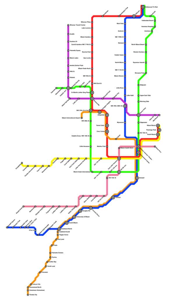 fantasy metrorail map includes miles of rail line across